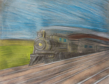 Steam-Engine-Locomotive-colour-drawing Orhan-Guven-Steam-Engine-Locomotive
