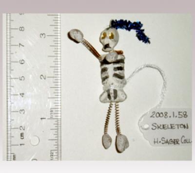 Hanni Sager, Skeleton Figurine (blue tinsel)